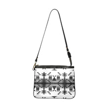 Load image into Gallery viewer, Between the Mountains White and Black Small Shoulder Bag (Model 1710) Small Shoulder Bag (1710) e-joyer 
