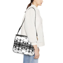 Load image into Gallery viewer, Between the Mountains White and Black Small Shoulder Bag (Model 1710) Small Shoulder Bag (1710) e-joyer 
