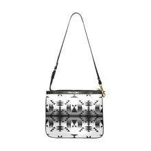 Load image into Gallery viewer, Between the Mountains White and Black Small Shoulder Bag (Model 1710) Small Shoulder Bag (1710) e-joyer 
