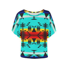 Load image into Gallery viewer, Between the Mountains Women&#39;s Batwing-Sleeved Blouse T shirt (Model T44) Women&#39;s Batwing-Sleeved Blouse T shirt (T44) e-joyer 
