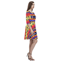 Load image into Gallery viewer, Between the San Juan Mountains Tethys Half-Sleeve Skater Dress(Model D20) Tethys Half-Sleeve Skater Dress (D20) e-joyer 
