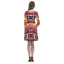 Load image into Gallery viewer, Between the San Juan Mountains Tethys Half-Sleeve Skater Dress(Model D20) Tethys Half-Sleeve Skater Dress (D20) e-joyer 
