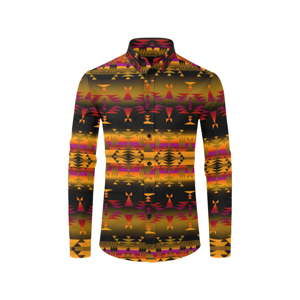 Between the Sierra Mountains Men's All Over Print Casual Dress Shirt (Model T61) Men's Dress Shirt (T61) e-joyer 