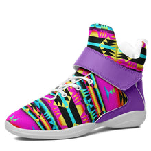 Load image into Gallery viewer, Between the Sunset Mountains Ipottaa Basketball / Sport High Top Shoes 49 Dzine US Child 12.5 / EUR 30 White Sole with Lavender Strap 
