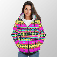 Load image into Gallery viewer, Between the Sunset Mountains Sherpa Hoodie 49 Dzine 
