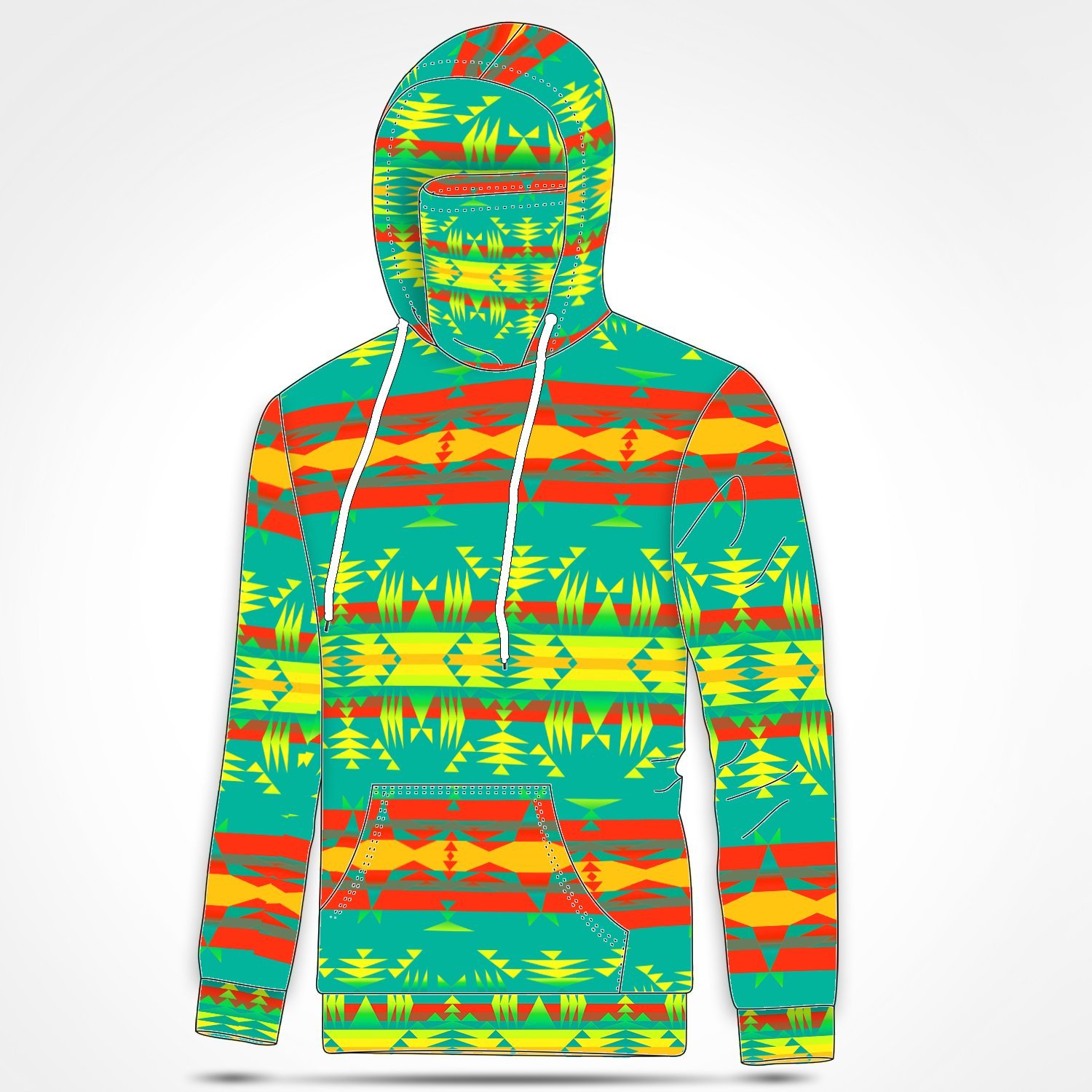 Between the Teton Mountains Hoodie with Face Cover 49 Dzine 