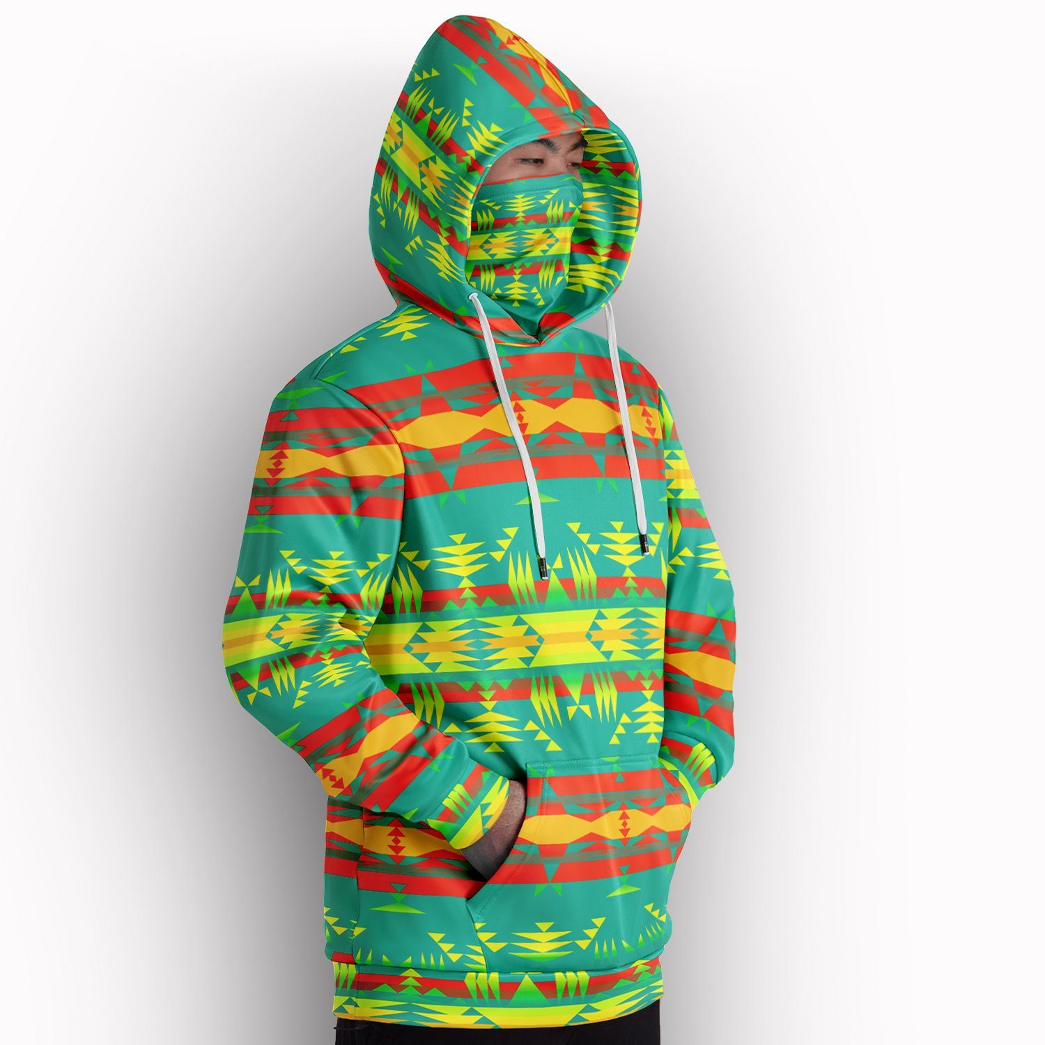 Between the Teton Mountains Hoodie with Face Cover 49 Dzine 