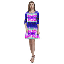 Load image into Gallery viewer, Between the Wasatch Mountains Tethys Half-Sleeve Skater Dress(Model D20) Tethys Half-Sleeve Skater Dress (D20) e-joyer 
