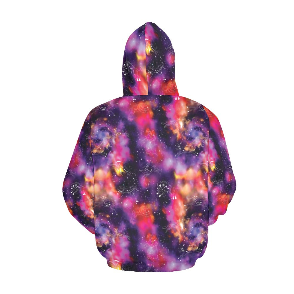 Animal Ancestors 9 Cosmic Swirl Purple and Red Hoodie for Women