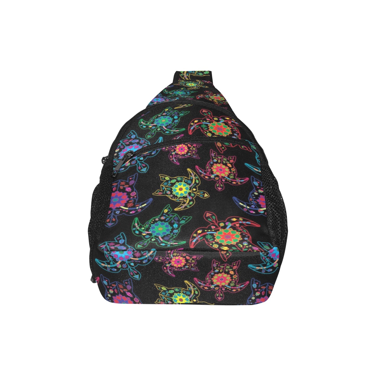 Neon Floral Turtles Chest Bag