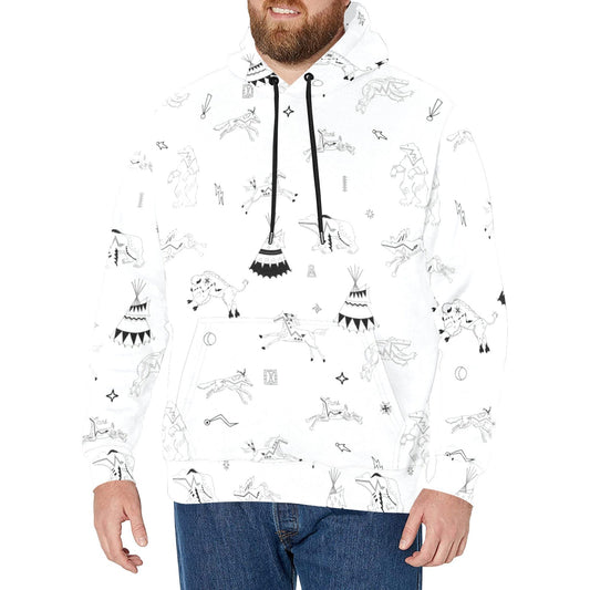 Ledger Dables White Men's Long Sleeve Fleece Hoodie