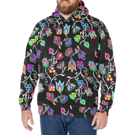 Indigenous Paisley Black Men's Long Sleeve Fleece Hoodie