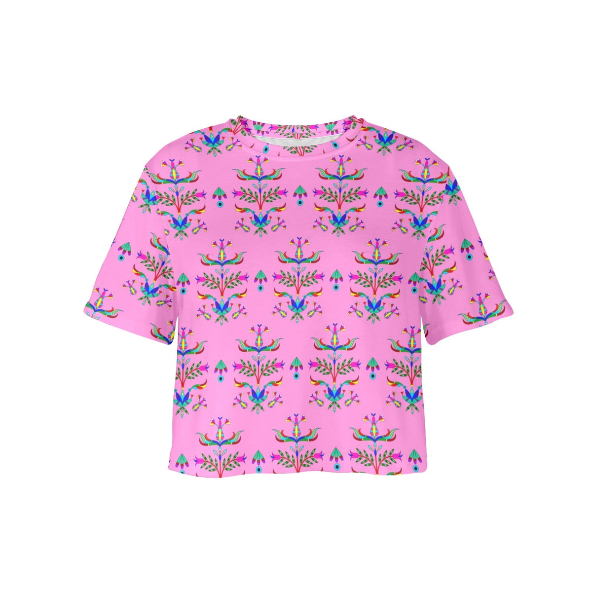 Dakota Damask Cheyenne Pink Crop Top