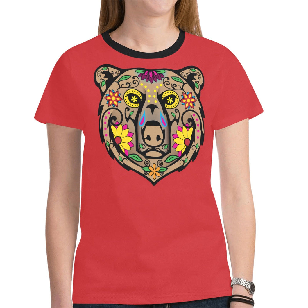 Bear Spirit Guide Red T-shirt for Women