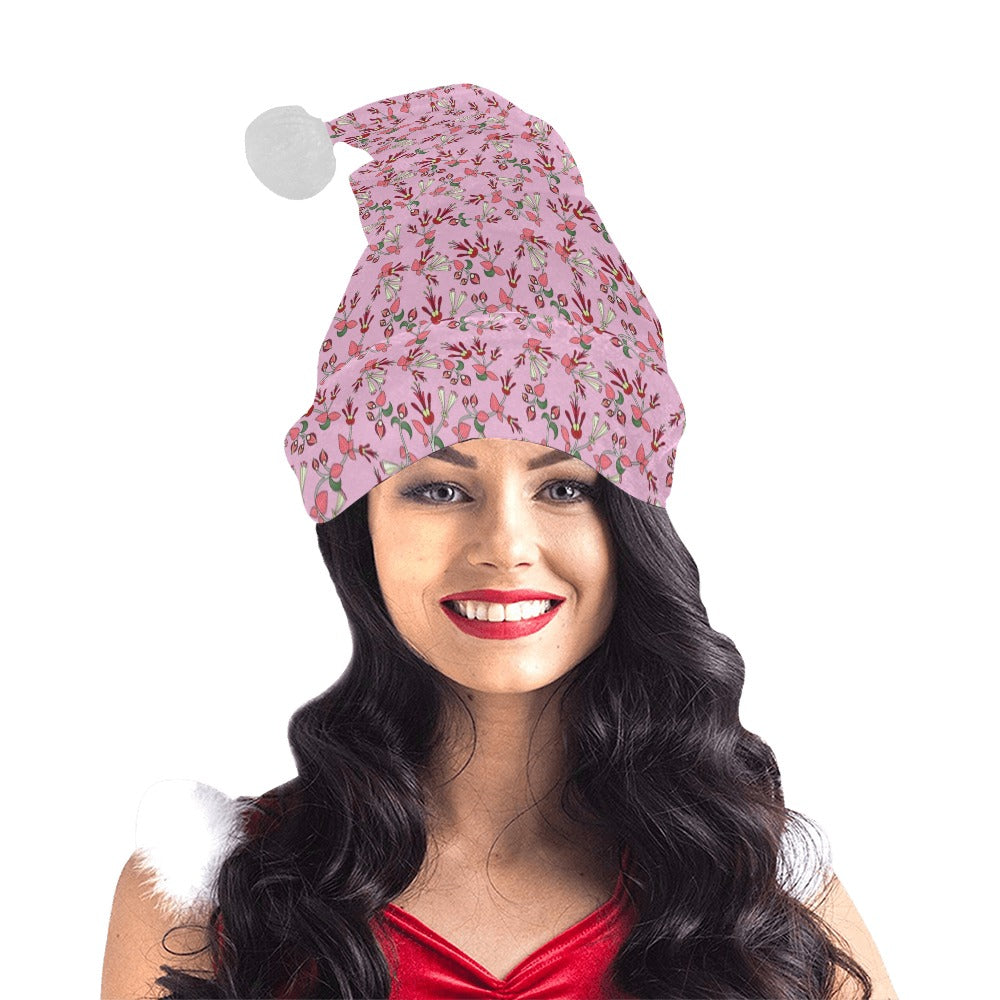 Strawberry Floral Santa Hat