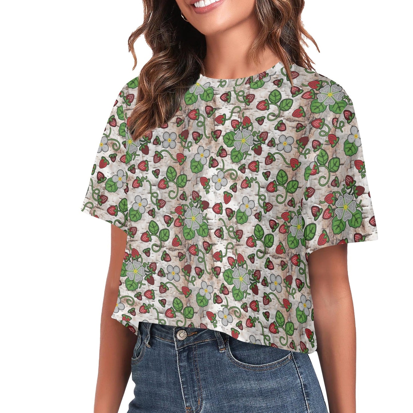 Strawberry Dreams Br Bark Crop Top