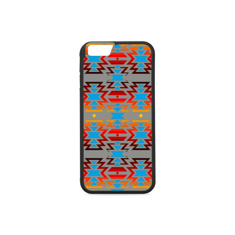Big Pattern Fire Colors and Sky Gray iPhone 6/6s Case iPhone 6/6s Rubber Case e-joyer 