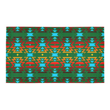 Load image into Gallery viewer, Big Pattern Fire Colors and Sky Green Bath Rug 16&#39;&#39;x 28&#39;&#39; Bath Rug 16&#39;&#39;x 28&#39;&#39; e-joyer 
