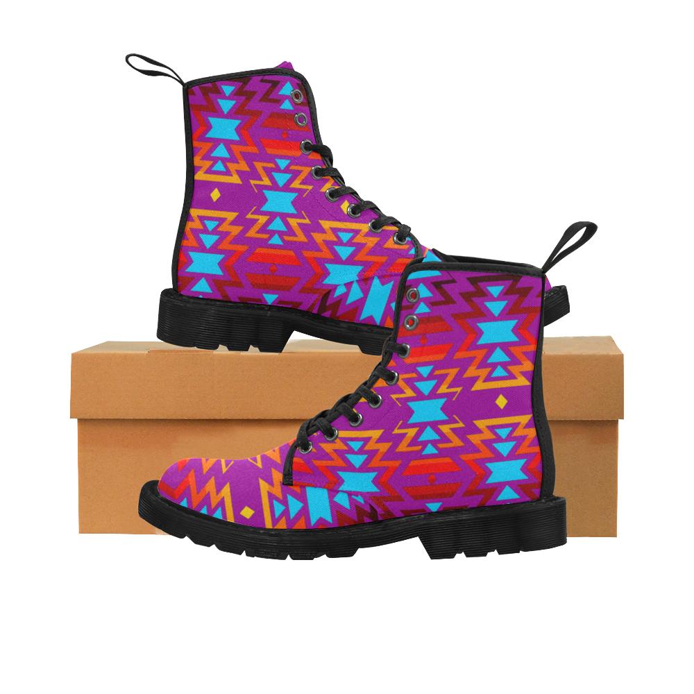 Big Pattern Fire Colors and Sky Moon Shadow Boots by 49 Dzine