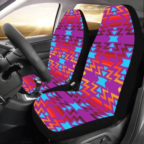 Big Pattern Fire Colors and Sky Moon Shadow Car Seat Covers (Set of 2) Car Seat Covers e-joyer 