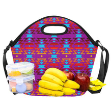 Load image into Gallery viewer, Big Pattern Fire Colors and Sky Moon Shadow Large Insulated Neoprene Lunch Bag That Replaces Your Purse (Model 1669) Neoprene Lunch Bag/Large (1669) e-joyer 
