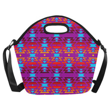 Load image into Gallery viewer, Big Pattern Fire Colors and Sky Moon Shadow Large Insulated Neoprene Lunch Bag That Replaces Your Purse (Model 1669) Neoprene Lunch Bag/Large (1669) e-joyer 
