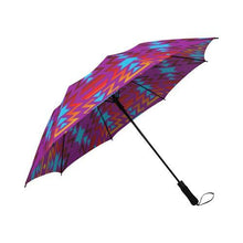 Load image into Gallery viewer, Big Pattern Fire Colors and Sky Moon Shadow Semi-Automatic Foldable Umbrella Semi-Automatic Foldable Umbrella e-joyer 
