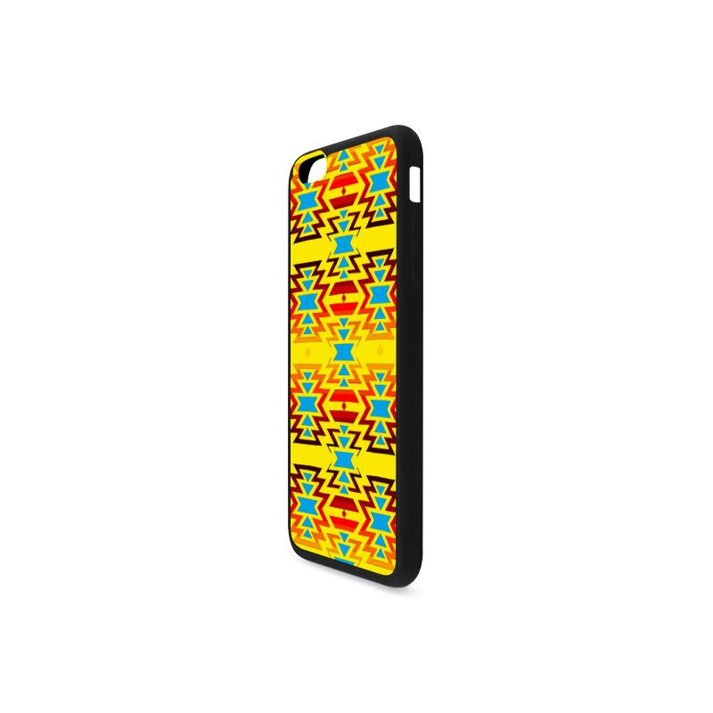 Big Pattern Fire Colors and Sky Yellow iPhone 6/6s Plus Case iPhone 6/6s Plus Rubber Case e-joyer 