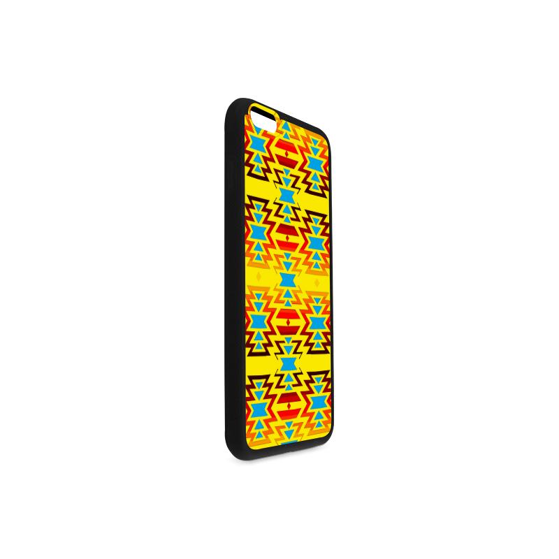 Big Pattern Fire Colors and Sky Yellow iPhone 6/6s Plus Case iPhone 6/6s Plus Rubber Case e-joyer 