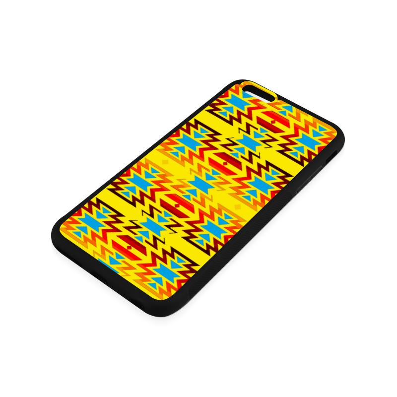 Big Pattern Fire Colors and Sky Yellow iPhone 6/6s Plus Case iPhone 6/6s Plus Rubber Case e-joyer 
