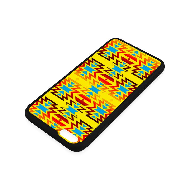 Big Pattern Fire Colors and Sky Yellow iPhone 6/6s Plus Case iPhone 6/6s Plus Rubber Case e-joyer 