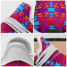 Load image into Gallery viewer, Big Pattern Fire Colors and Turquoise Purple Okaki Sneakers Shoes 49 Dzine 
