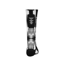 Load image into Gallery viewer, Black and White Fire and Sky Trouser Socks Socks e-joyer 
