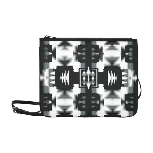 Black and White Sage 2 Slim Clutch Bag (Model 1668) Slim Clutch Bags (1668) e-joyer 