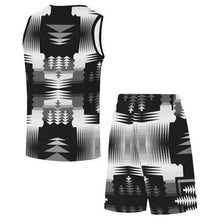 Load image into Gallery viewer, Black and White Sage All Over Print Basketball Uniform Basketball Uniform e-joyer 
