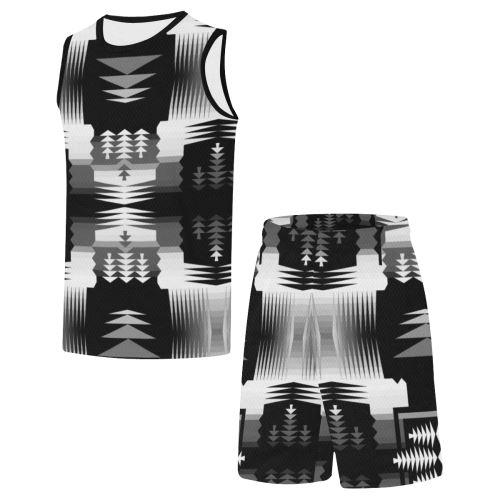 Black and White Sage All Over Print Basketball Uniform Basketball Uniform e-joyer 