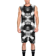 Load image into Gallery viewer, Black and White Sage All Over Print Basketball Uniform Basketball Uniform e-joyer 
