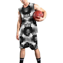 Load image into Gallery viewer, Black and White Sage All Over Print Basketball Uniform Basketball Uniform e-joyer 
