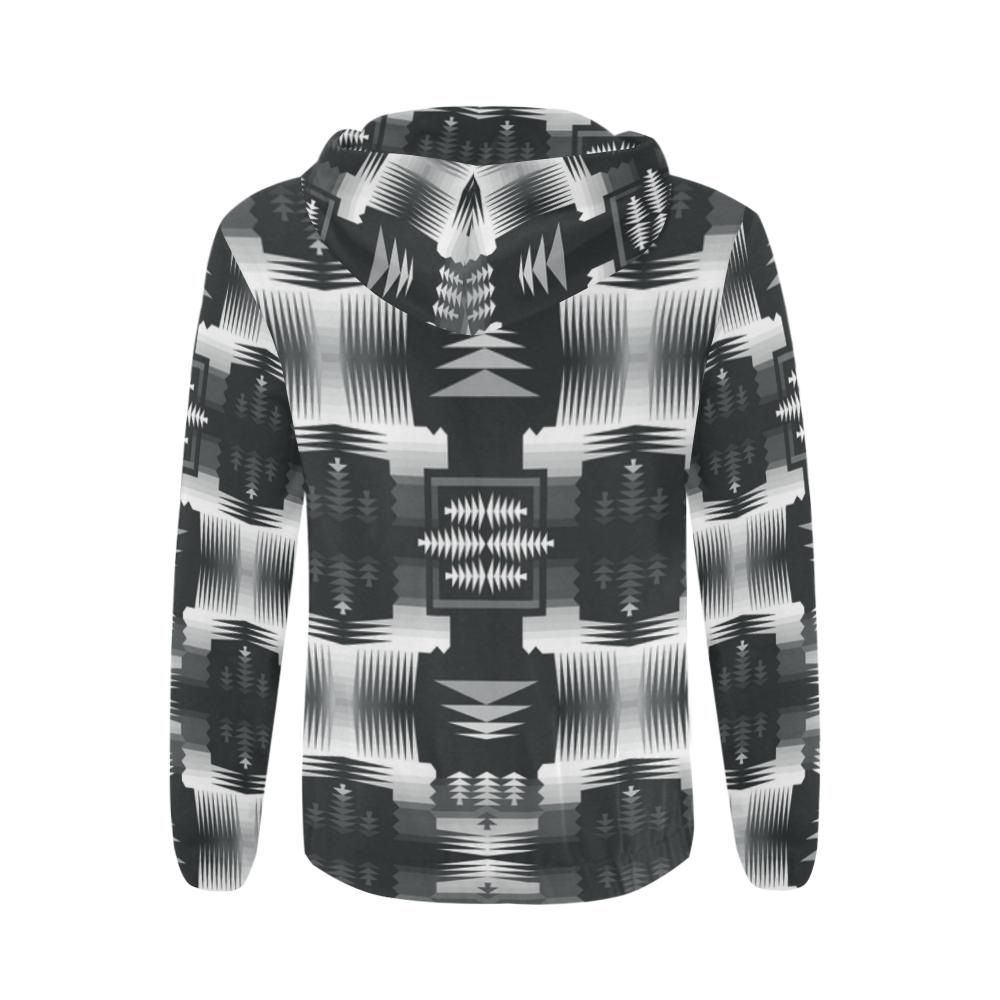 Black and White Sage All Over Print Full Zip Hoodie for Men (Model H14) All Over Print Full Zip Hoodie for Men e-joyer 