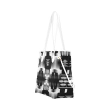 Load image into Gallery viewer, Black and White Sage Clover Canvas Tote Bag (Model 1661) Clover Canvas Tote Bag (1661) e-joyer 
