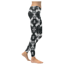 Load image into Gallery viewer, Black and White Sage II Low Rise Leggings (Model L05) Low Rise Leggings (Invisible Stitch) (L05) e-joyer 
