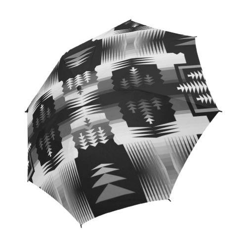 Black and White Sage Semi-Automatic Foldable Umbrella Semi-Automatic Foldable Umbrella e-joyer 