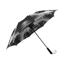 Load image into Gallery viewer, Black and White Sage Semi-Automatic Foldable Umbrella Semi-Automatic Foldable Umbrella e-joyer 
