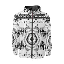 Load image into Gallery viewer, Black and White Star Quilt Unisex All Over Print Windbreaker (Model H23) All Over Print Windbreaker for Men (H23) e-joyer 
