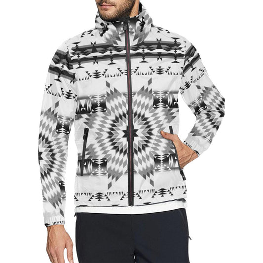 Black and White Star Quilt Unisex All Over Print Windbreaker (Model H23) All Over Print Windbreaker for Men (H23) e-joyer 