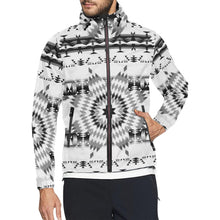 Load image into Gallery viewer, Black and White Star Quilt Unisex All Over Print Windbreaker (Model H23) All Over Print Windbreaker for Men (H23) e-joyer 
