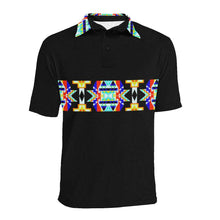 Load image into Gallery viewer, Black Blanket Strip - I Men&#39;s All Over Print Polo Shirt (Model T55) Men&#39;s Polo Shirt (Model T55) e-joyer 
