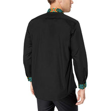 Load image into Gallery viewer, Black Blanket Strip Men&#39;s All Over Print Casual Dress Shirt (Model T61) Men&#39;s Dress Shirt (T61) e-joyer 
