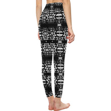 Load image into Gallery viewer, Black Fire and Gray All Over Print High-Waisted Leggings (Model L36) High-Waisted Leggings (L36) e-joyer 
