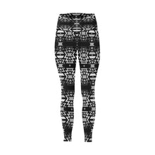 Load image into Gallery viewer, Black Fire and Gray All Over Print High-Waisted Leggings (Model L36) High-Waisted Leggings (L36) e-joyer 
